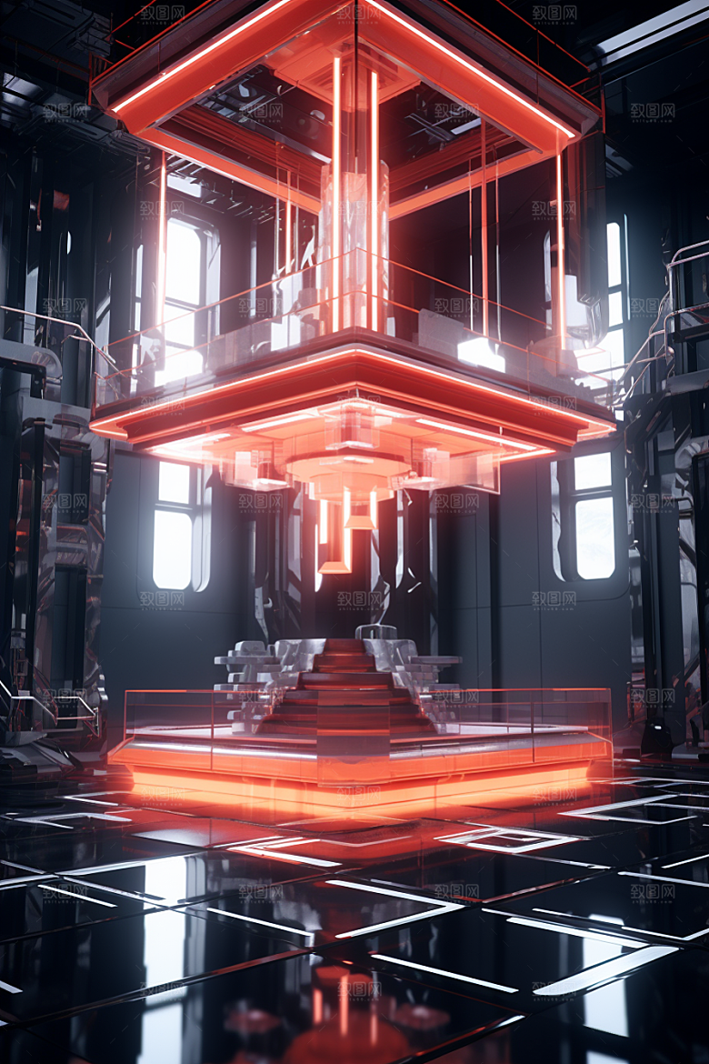 C4D科幻空间效果立体背景