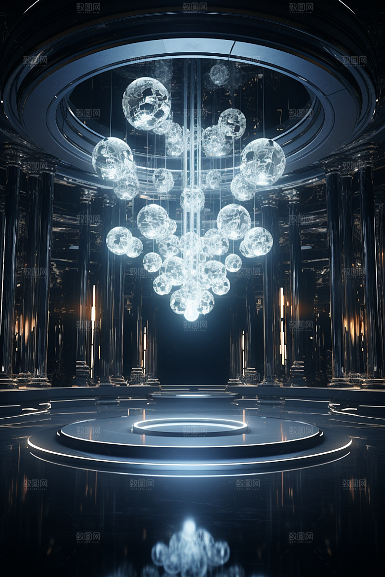 C4D科幻空间效果模型背景