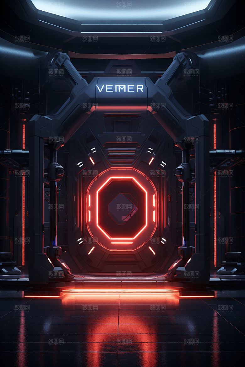 C4D科幻空间未来感渲染背景