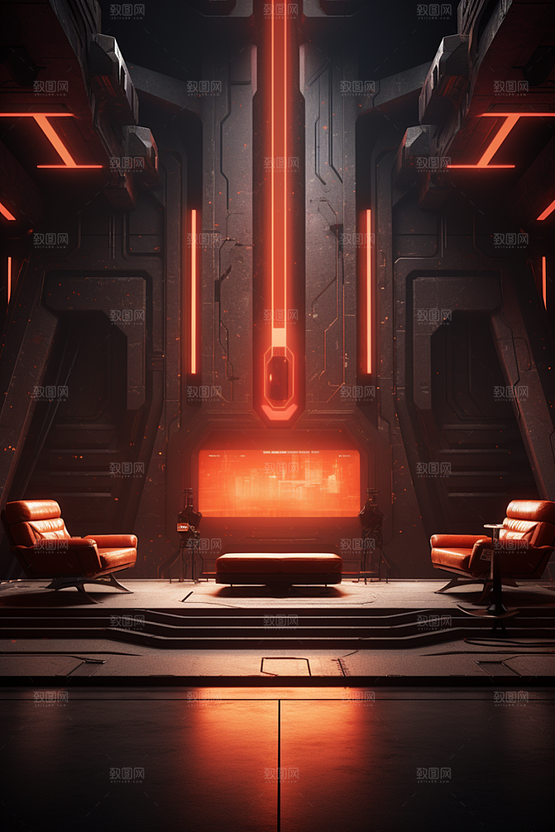 C4D科幻空间模型效果背景