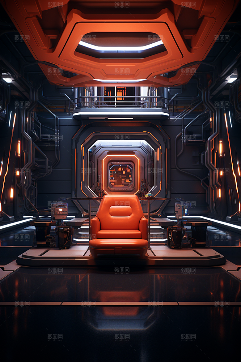 C4D科幻空间立体效果背景