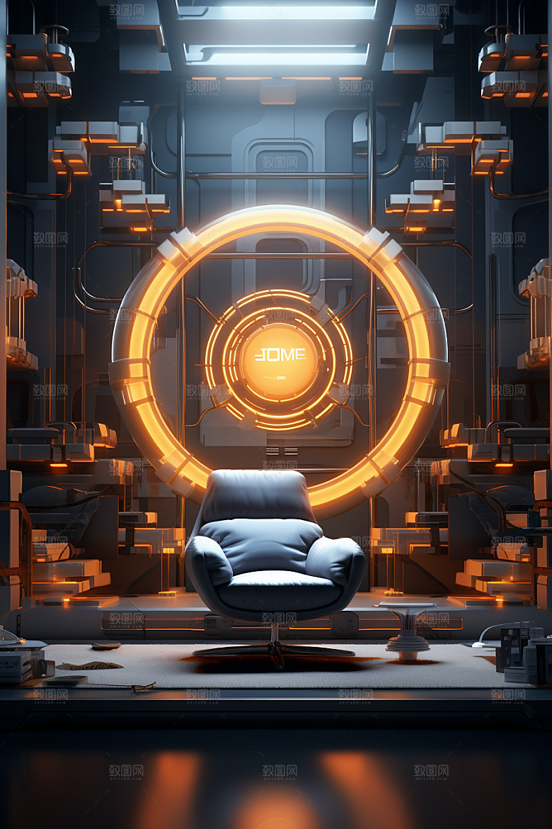 C4D科幻空间立体空间背景