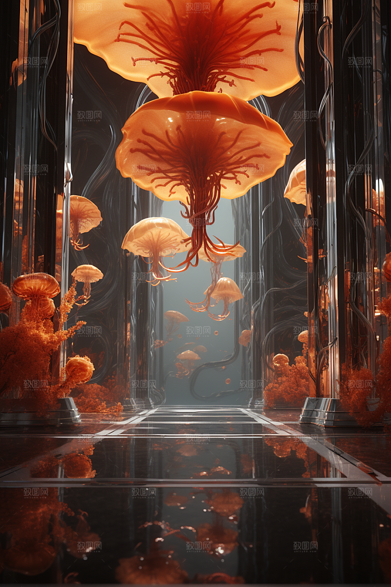 C4D科幻空间立体想象力背景