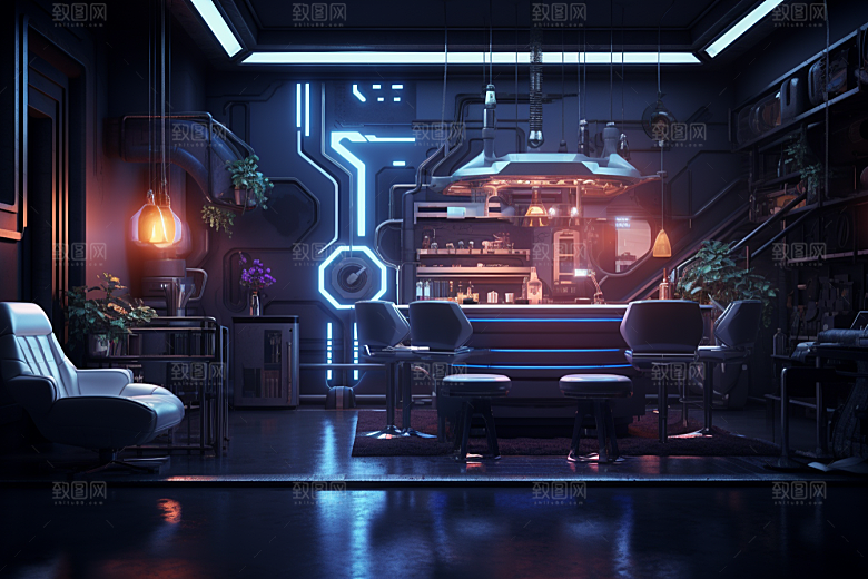 C4D科幻空间3D模型背景