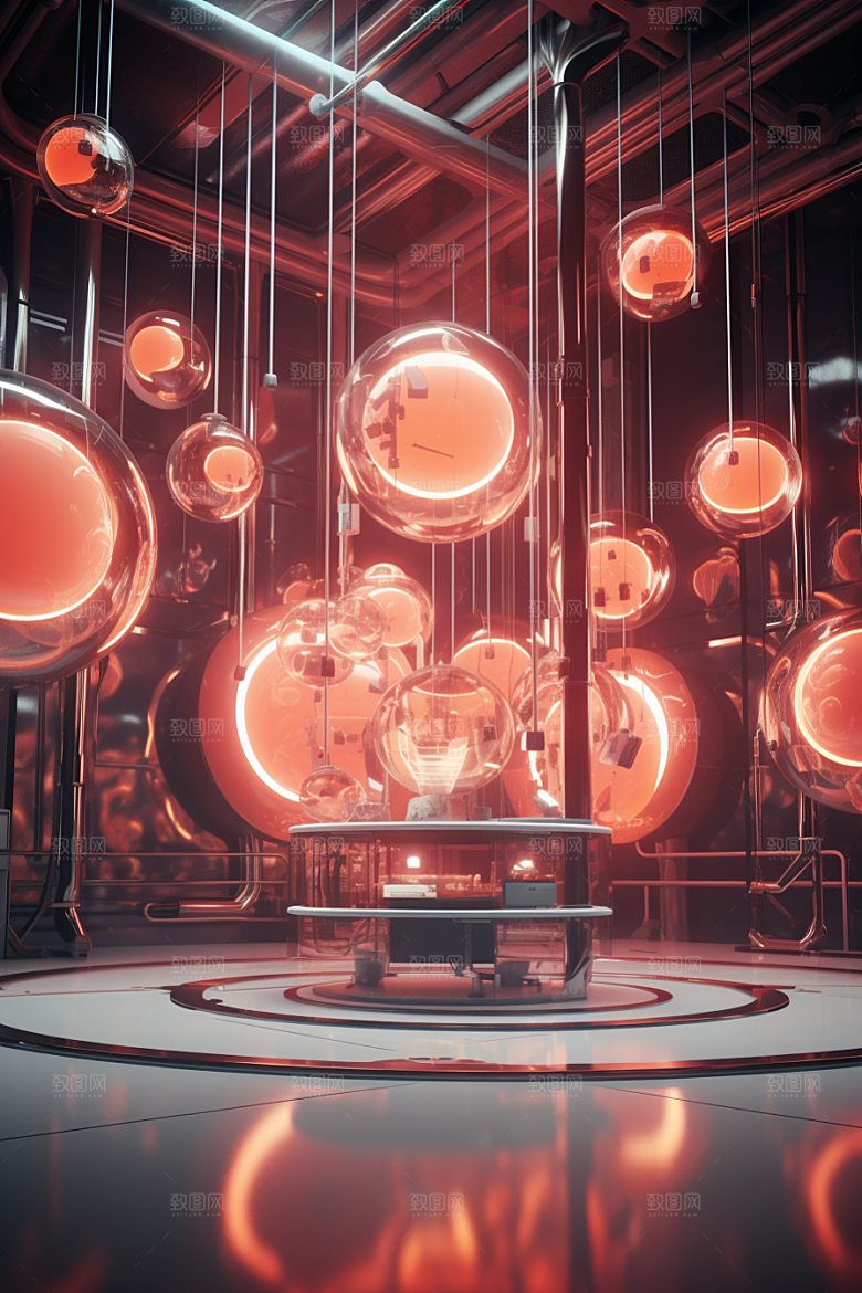 C4D科幻空间立体渲染背景