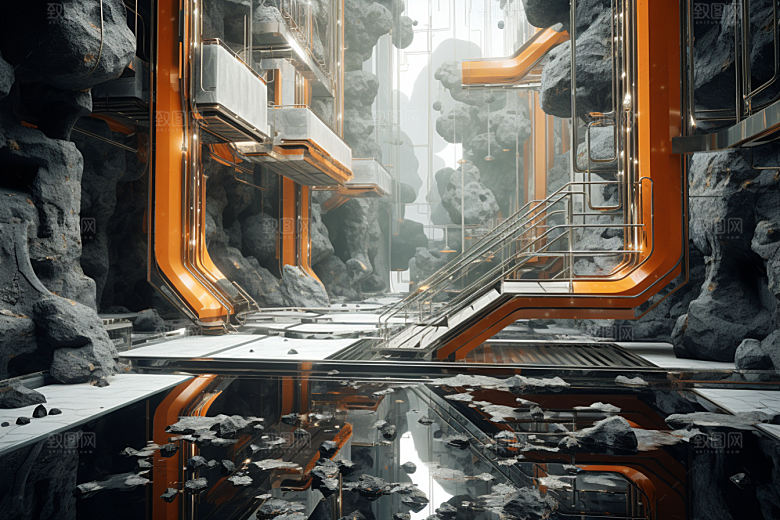 C4D科幻空间3D立体背景