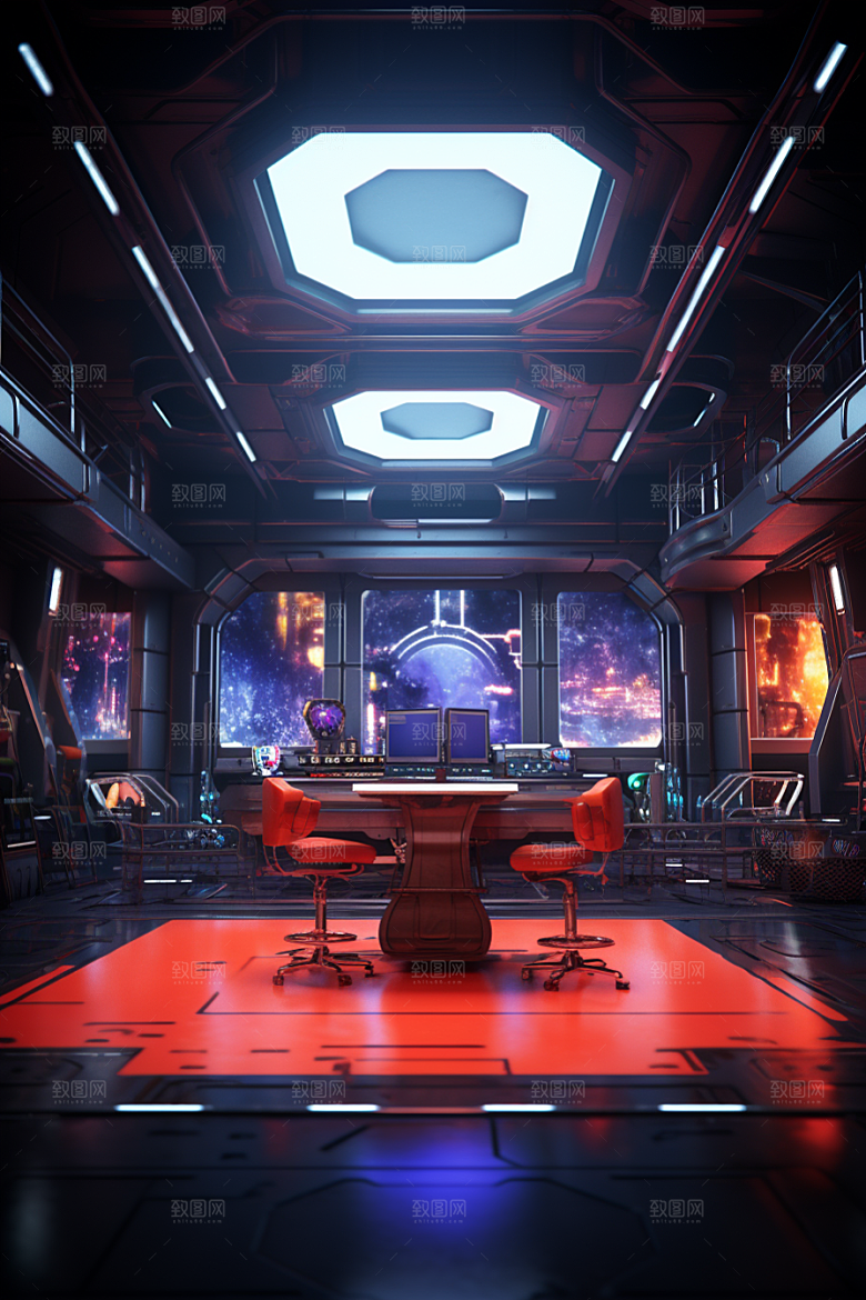 C4D科幻空间渲染模型背景