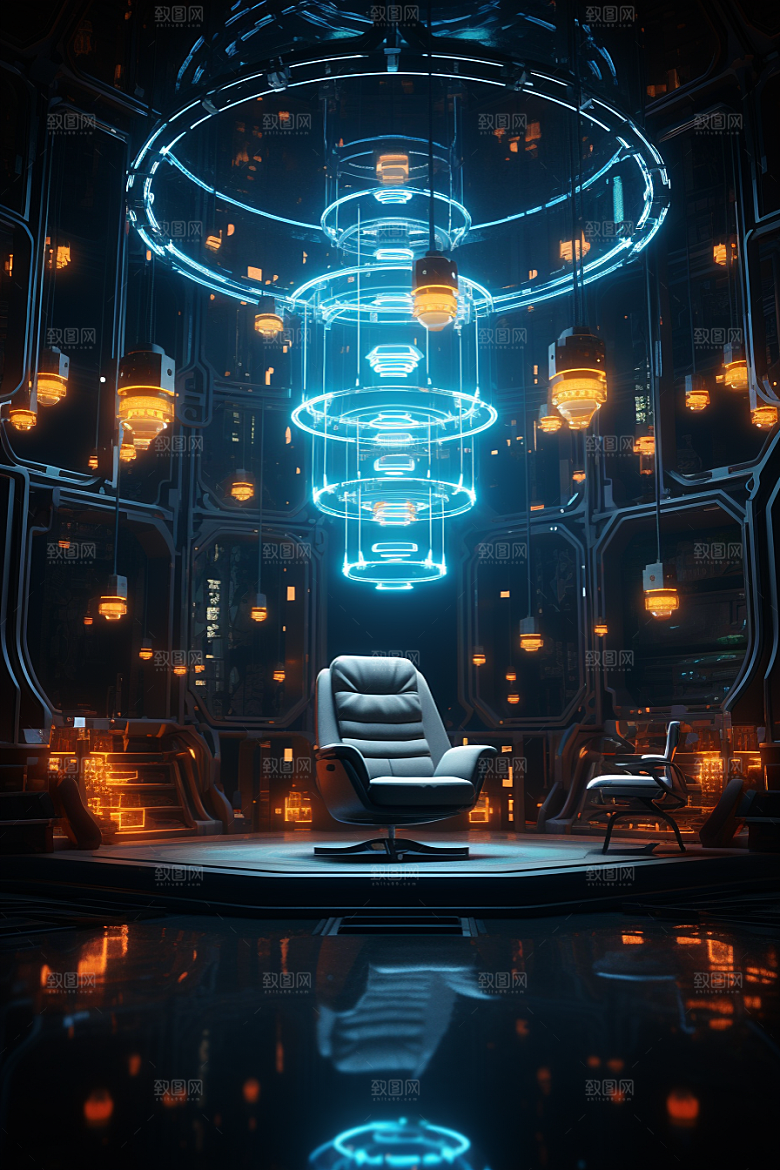 C4D科幻空间空间未来感背景