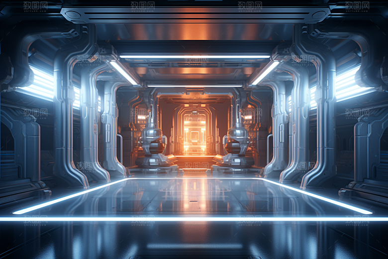 C4D科幻空间模型效果背景