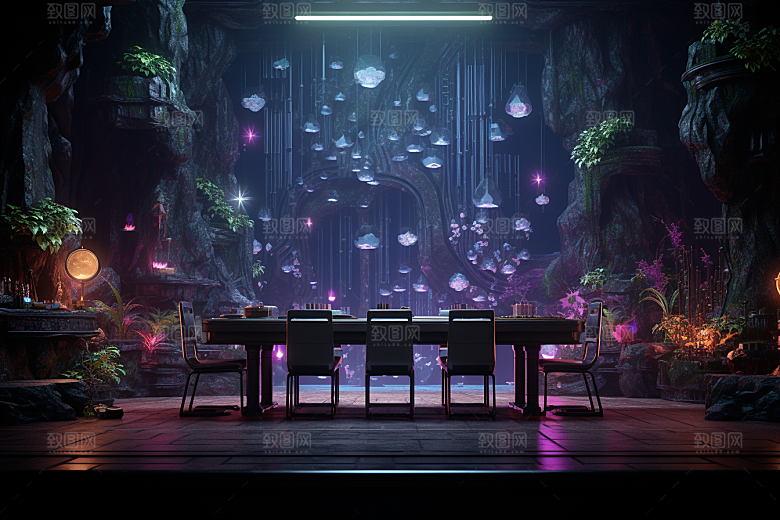 C4D科幻空间效果模型背景