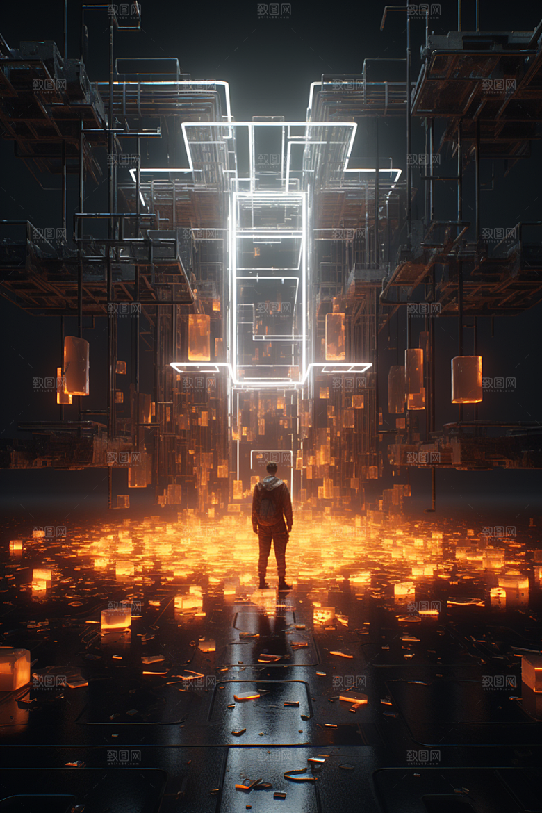 C4D科幻空间空间效果背景