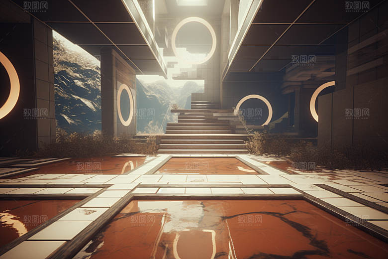 C4D科幻空间科技3D背景