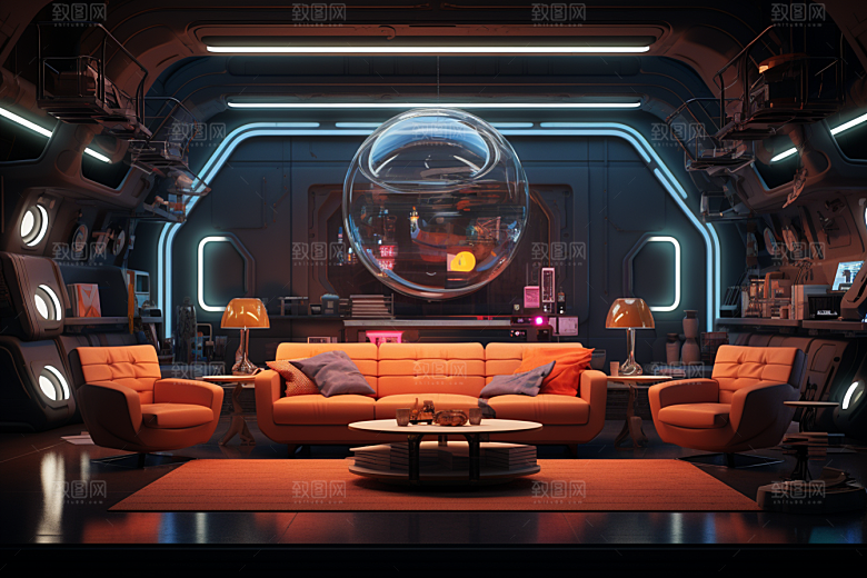 C4D科幻空间立体3D背景