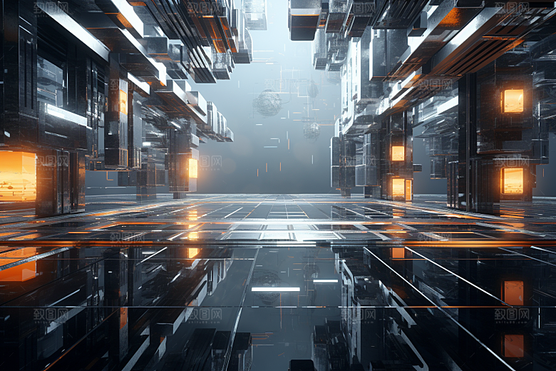 C4D科幻空间渲染模型背景