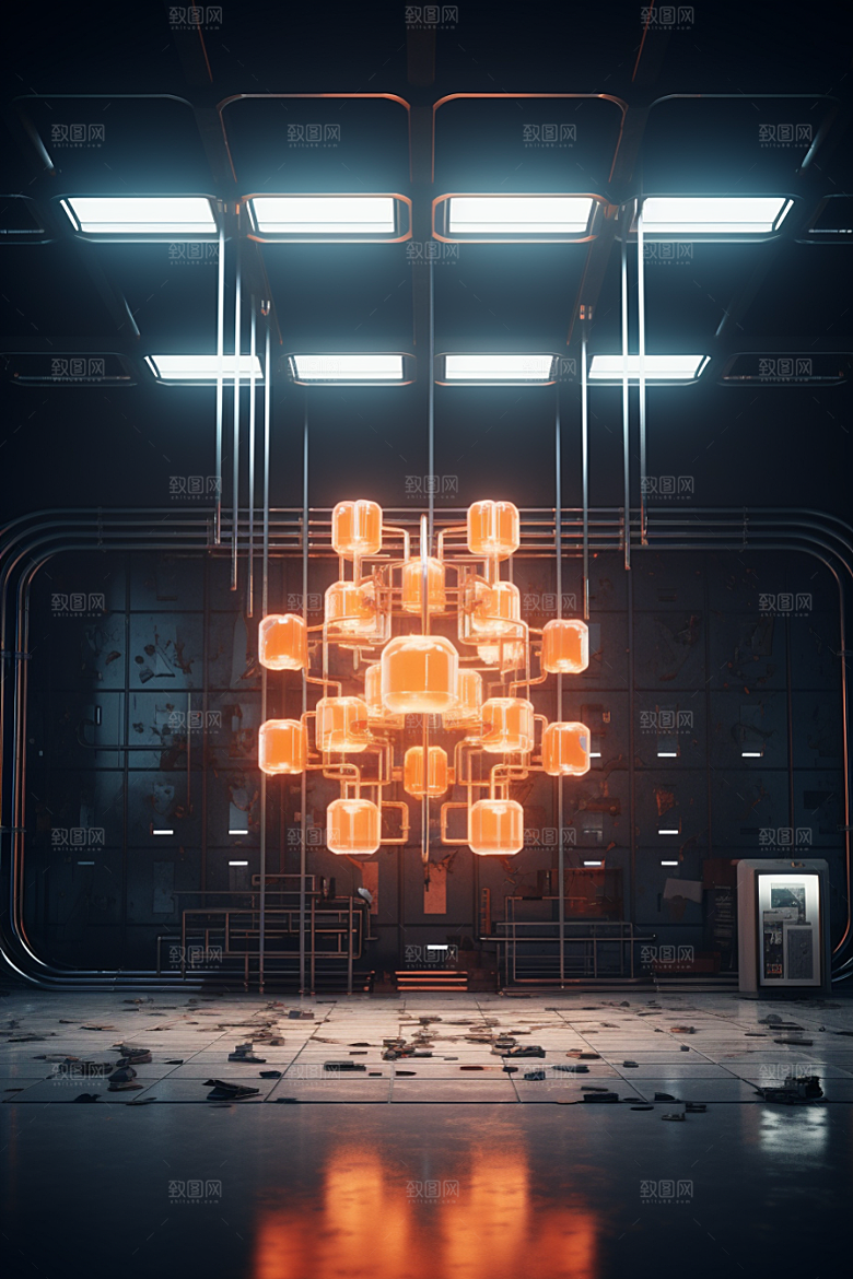 C4D科幻空间立体科技背景