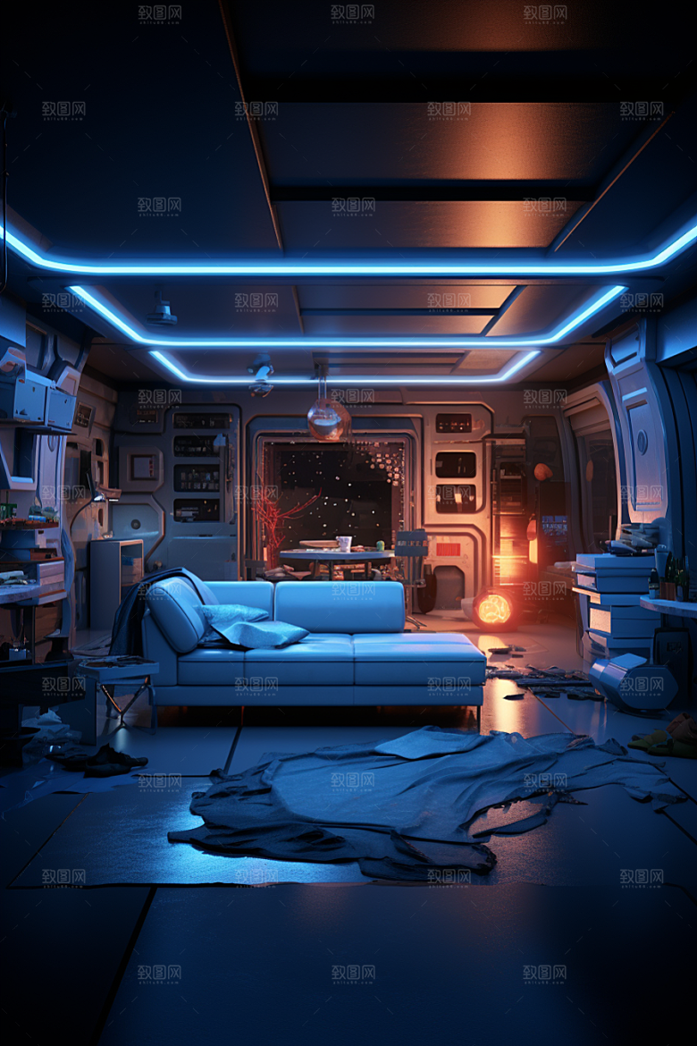 C4D科幻空间想象力3D背景