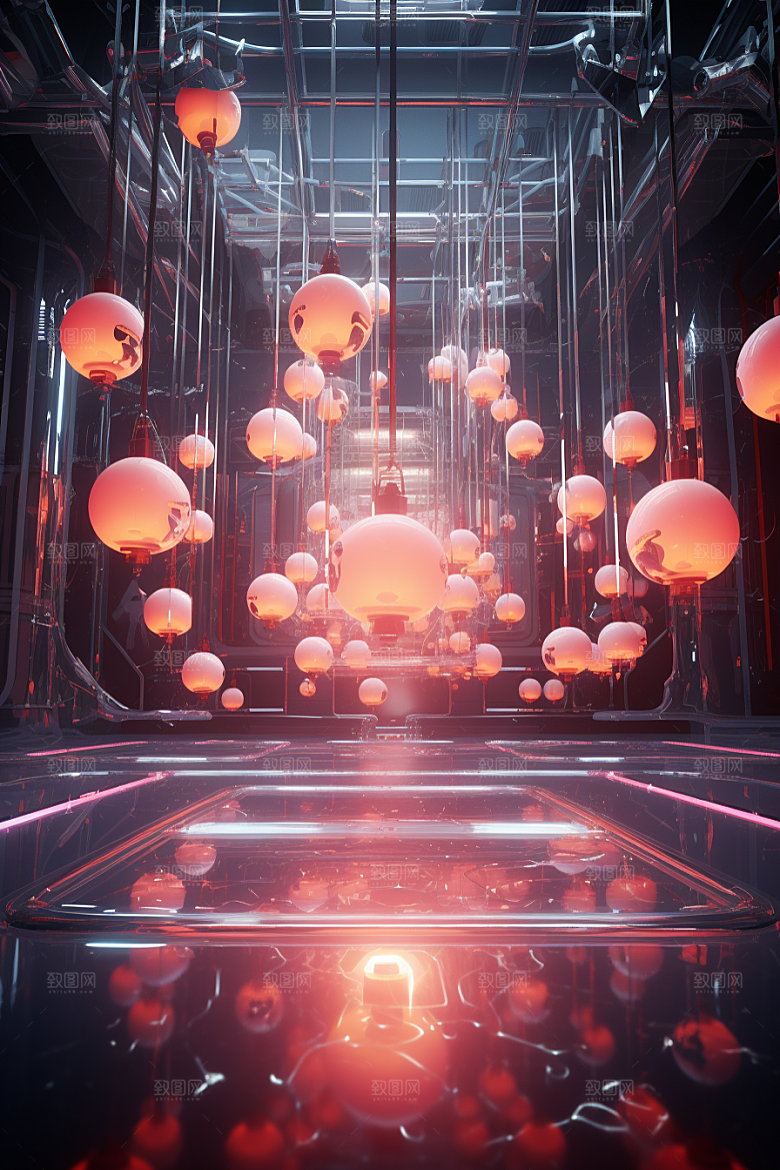 C4D科幻空间渲染模型背景