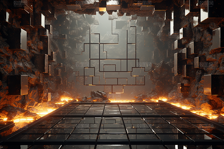 C4D科幻空间效果渲染背景