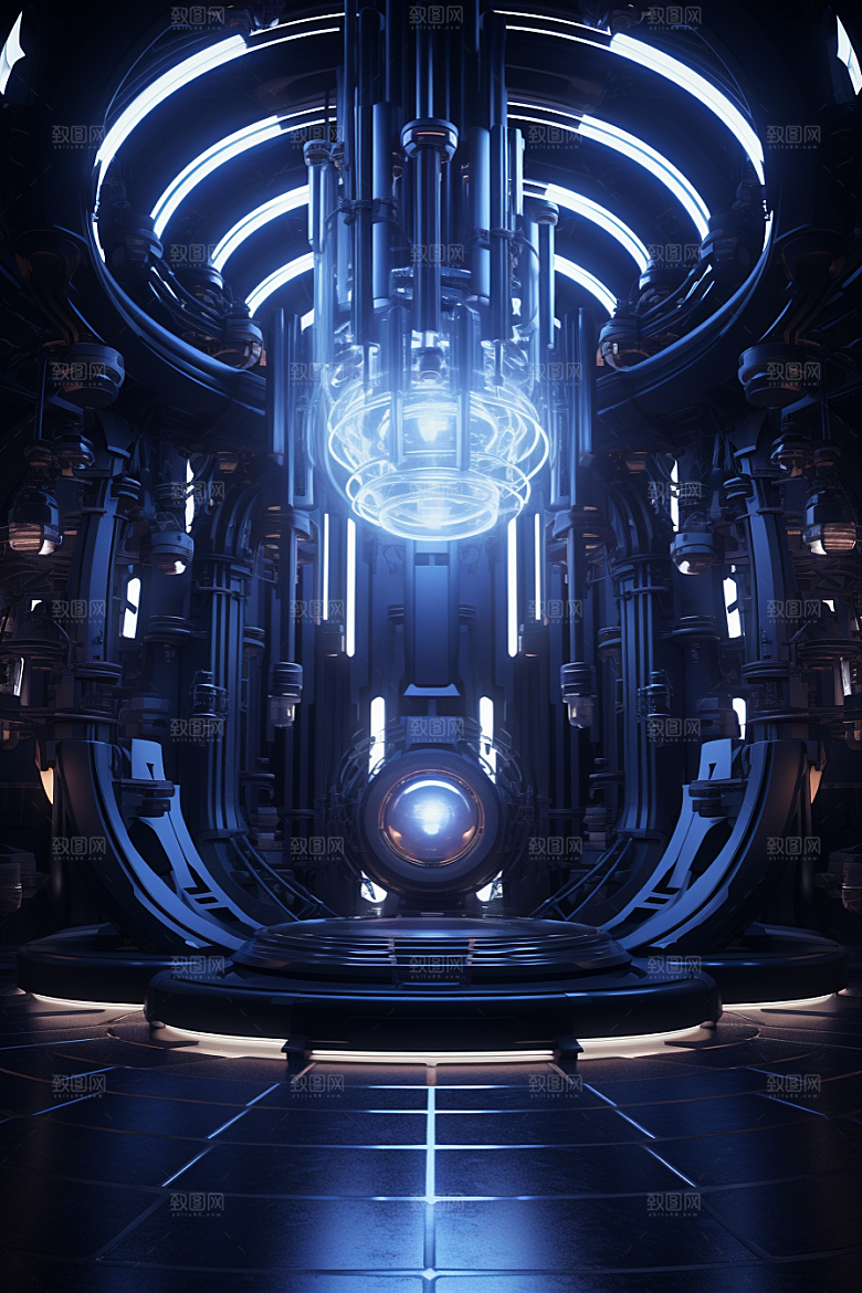 C4D科幻空间模型想象力背景