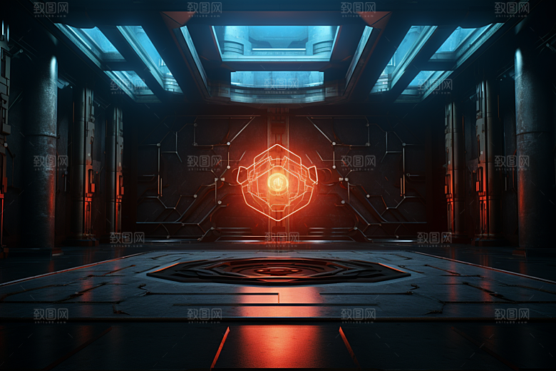 C4D科幻空间3D模型背景