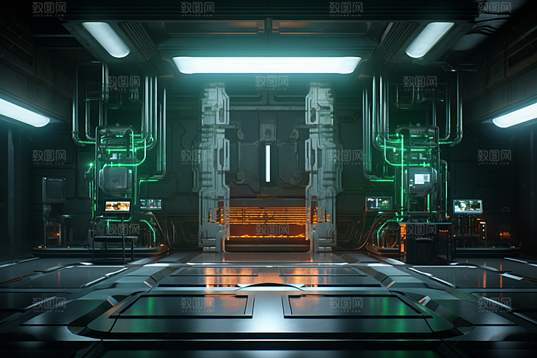 C4D科幻空间未来感科技背景