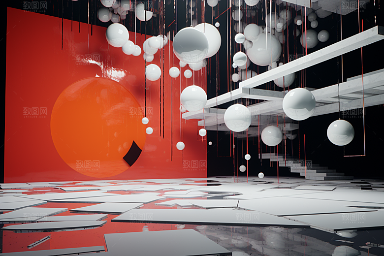 C4D科幻空间立体3D背景