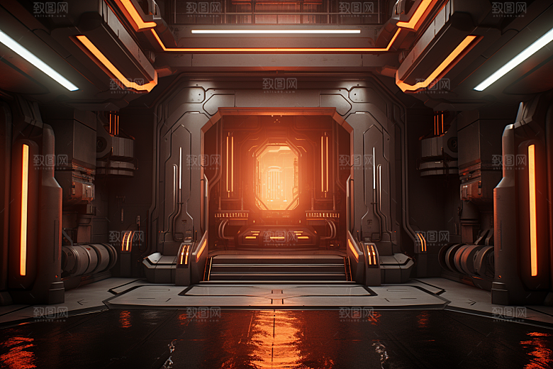 C4D科幻空间立体科技背景
