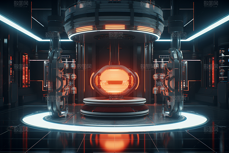 C4D科幻空间模型渲染背景
