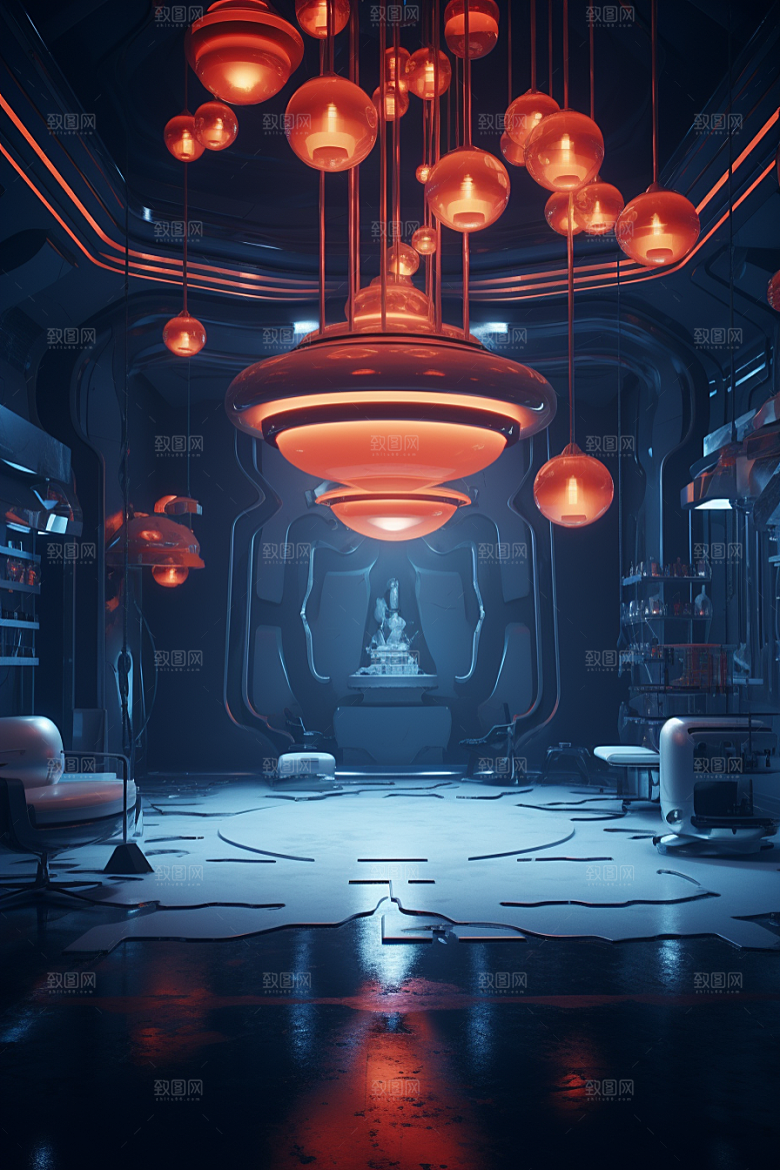C4D科幻空间3D想象力背景