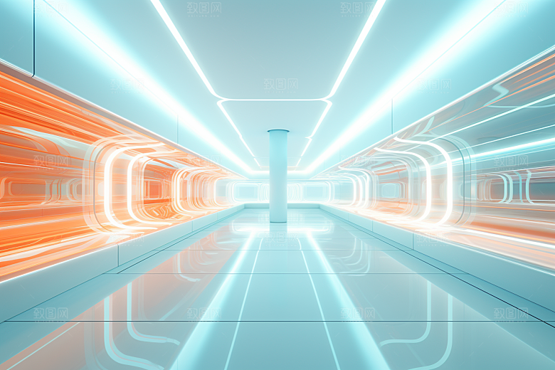 C4D科幻空间未来感模型背景
