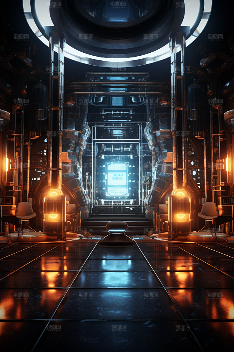 C4D科幻空间想象力科技背景