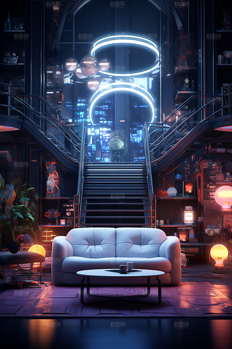 C4D科幻空间效果渲染背景