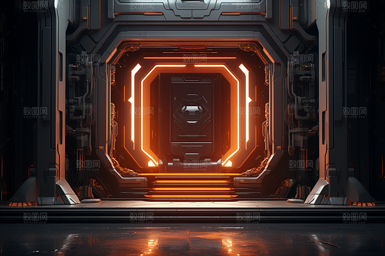 C4D科幻空间未来感科技背景