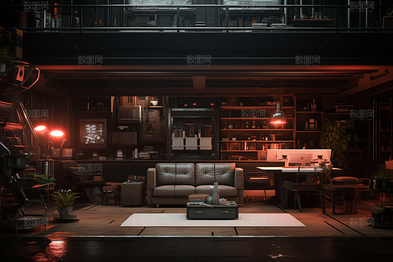 C4D科幻空间渲染模型背景
