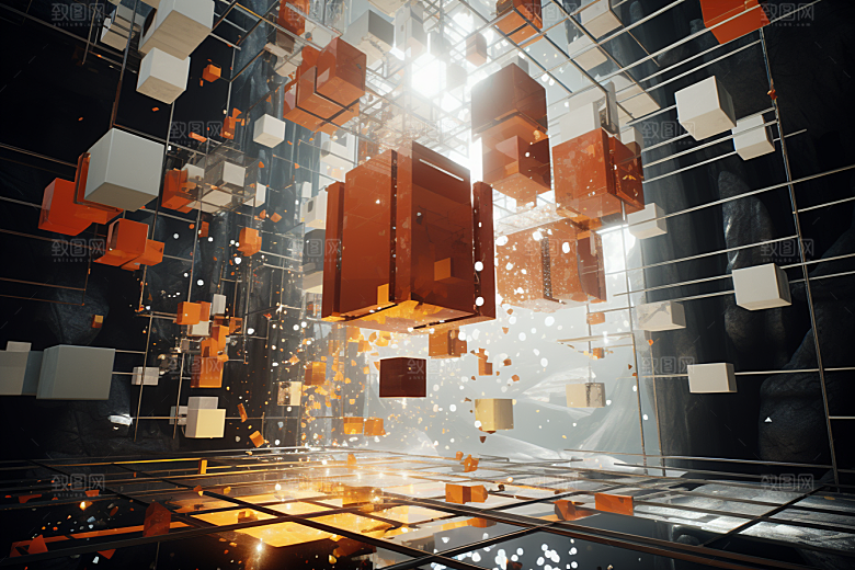 C4D科幻空间3D未来感背景