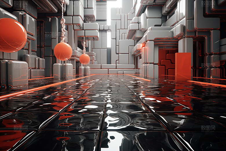 C4D科幻空间空间想象力背景