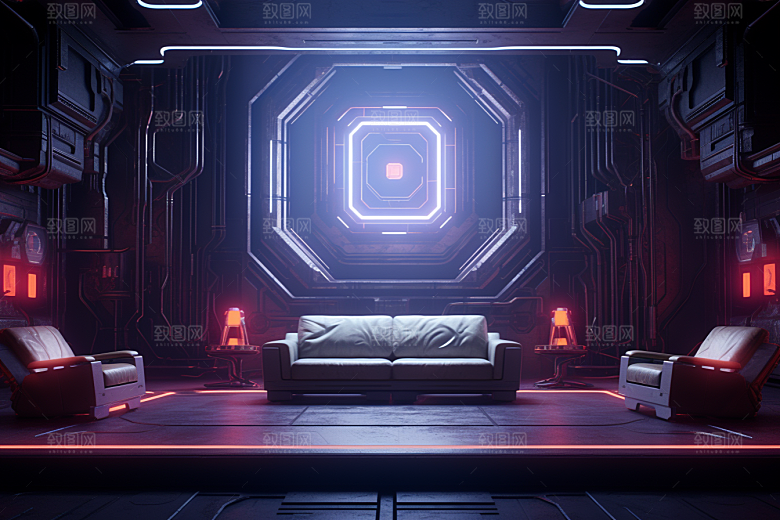 C4D科幻空间模型3D背景