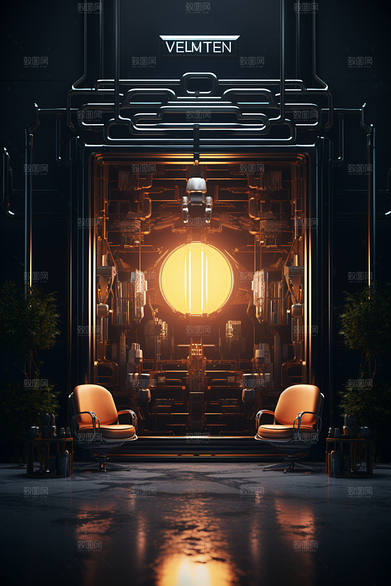 C4D科幻空间未来感渲染背景