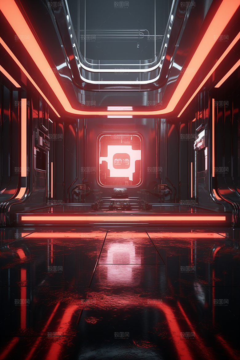 C4D科幻空间未来感效果背景