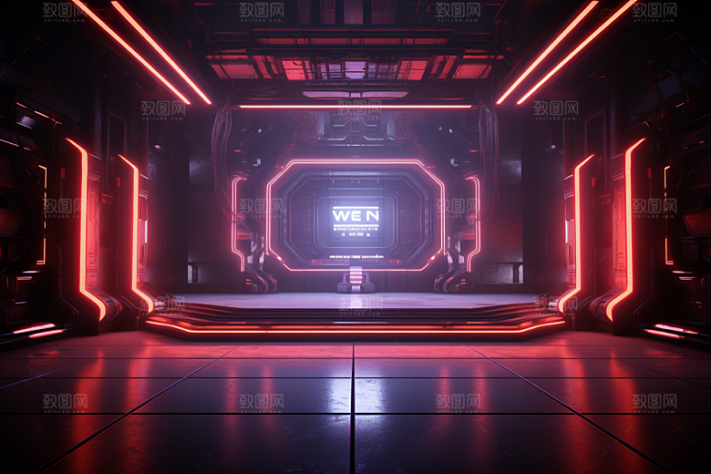 C4D科幻空间空间科技背景