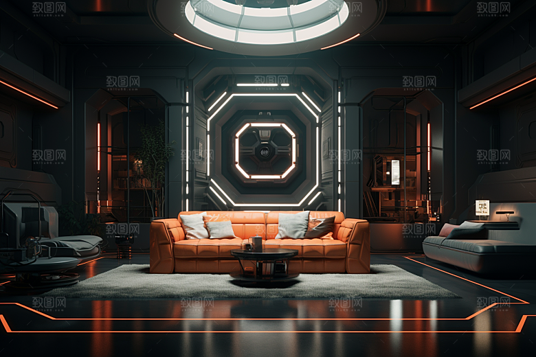 C4D科幻空间效果立体背景