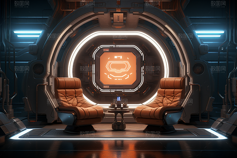 C4D科幻空间立体科技背景