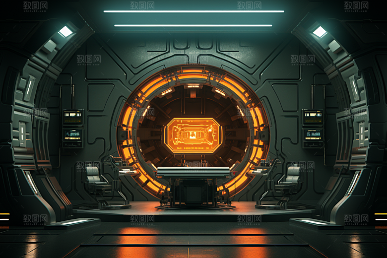 C4D科幻空间模型立体背景