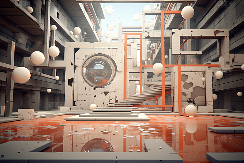 C4D科幻空间效果3D背景