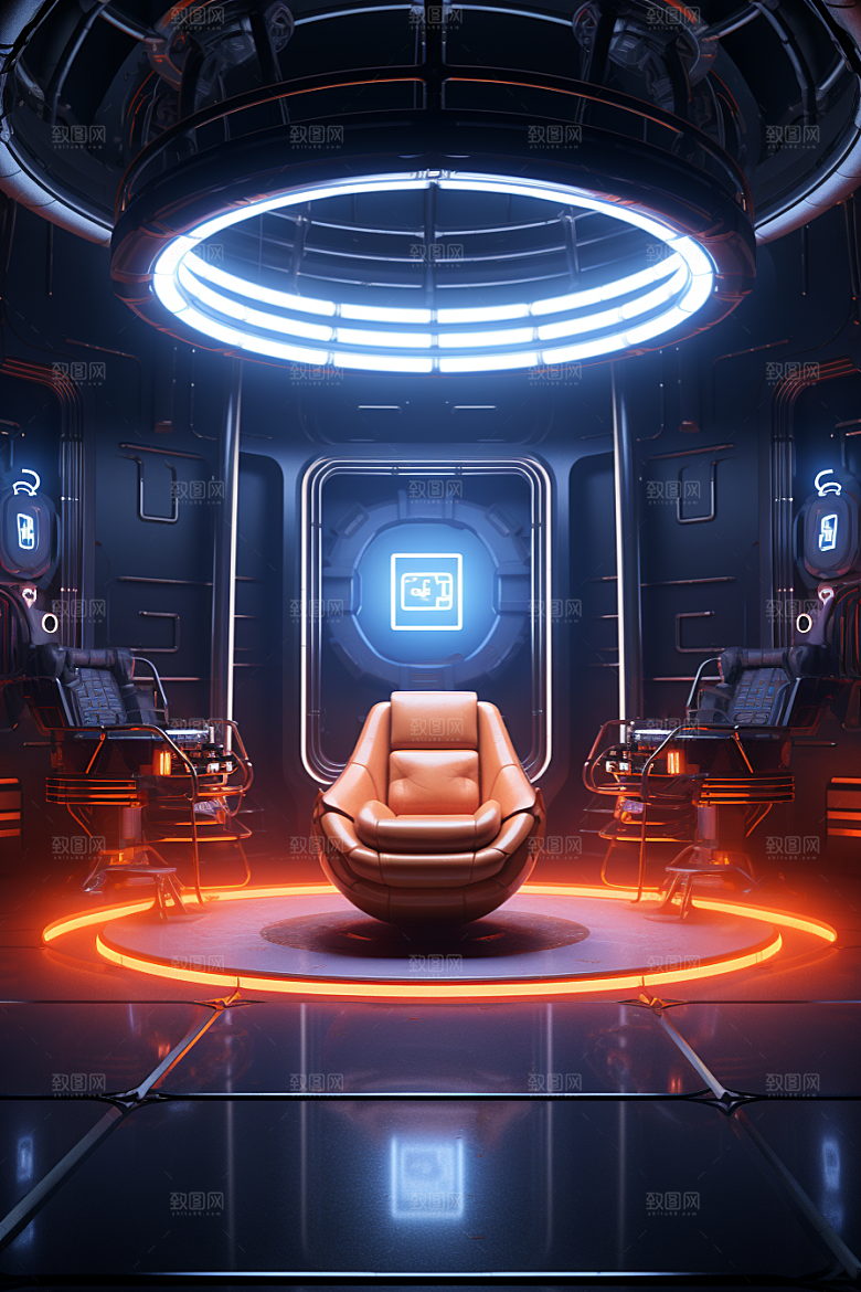 C4D科幻空间立体效果背景