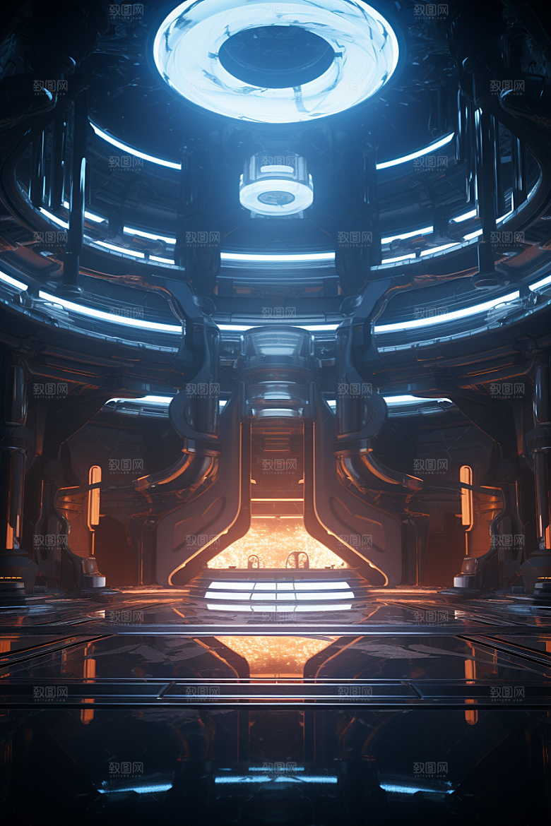 C4D科幻空间未来感科技背景