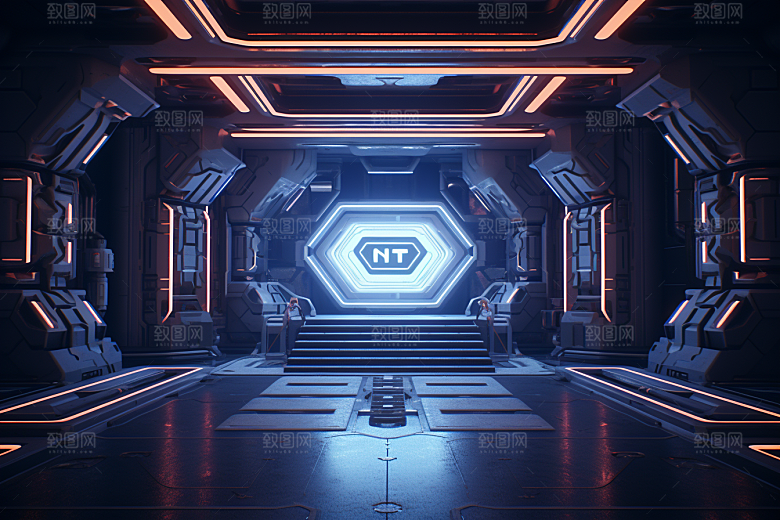 C4D科幻空间空间科技背景