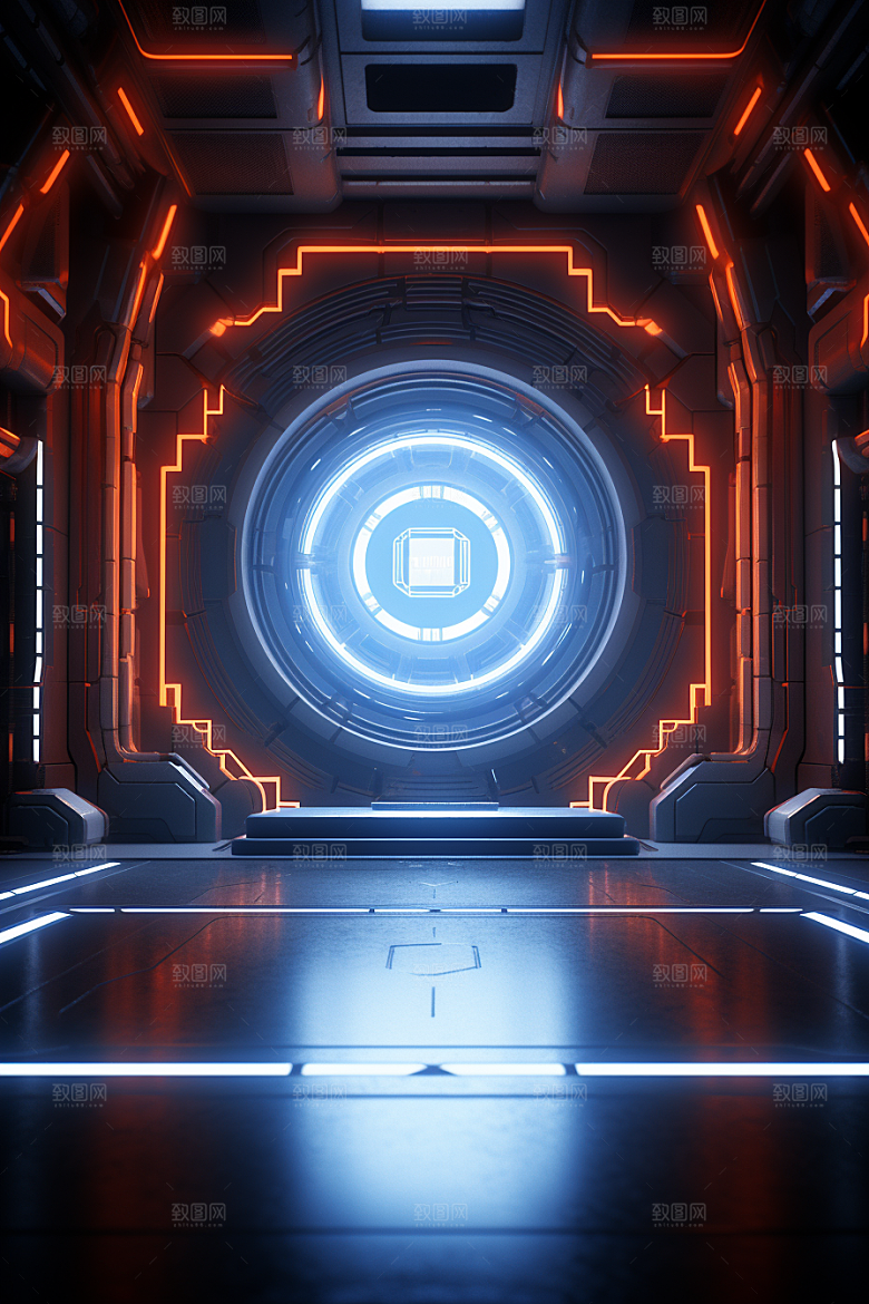 C4D科幻空间未来感立体背景