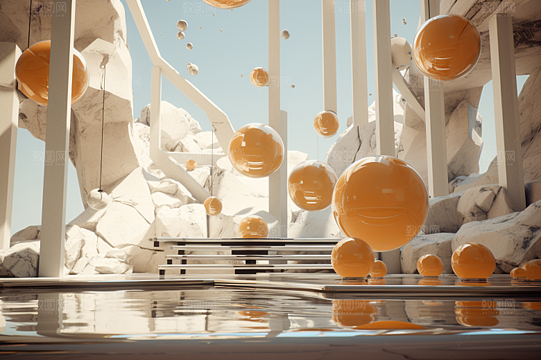 C4D科幻空间模型高清背景