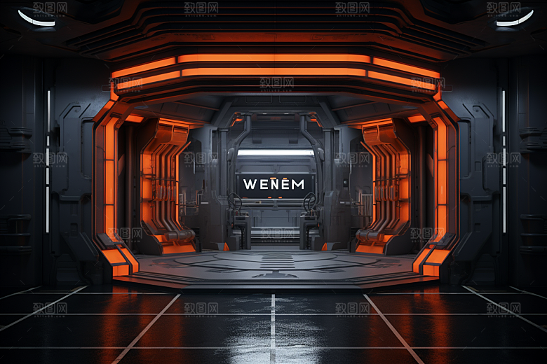 C4D科幻空间立体3D背景